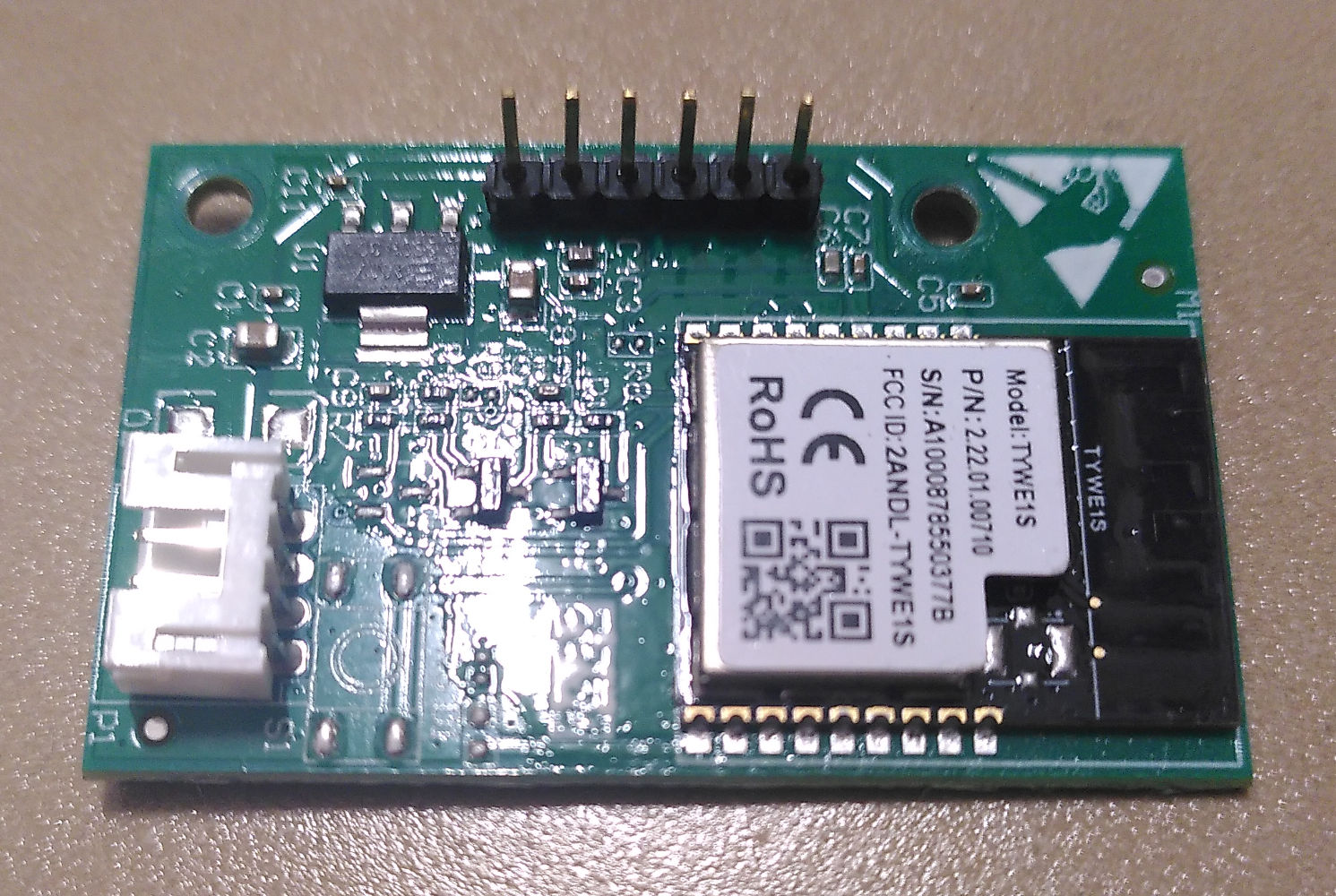 Photo of the soldered Tuya board